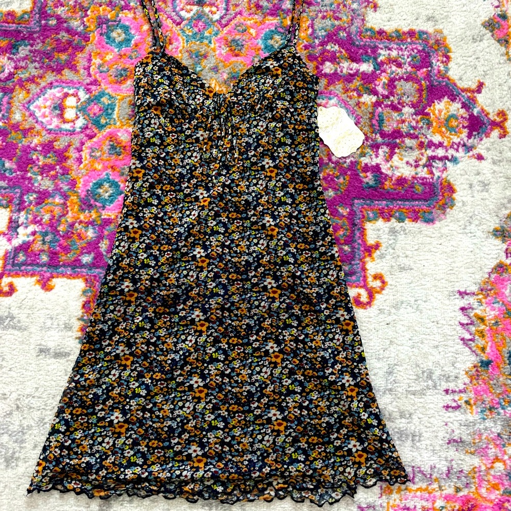 Brand:altar’d state,Size:XS,Color: dark blue& floral
